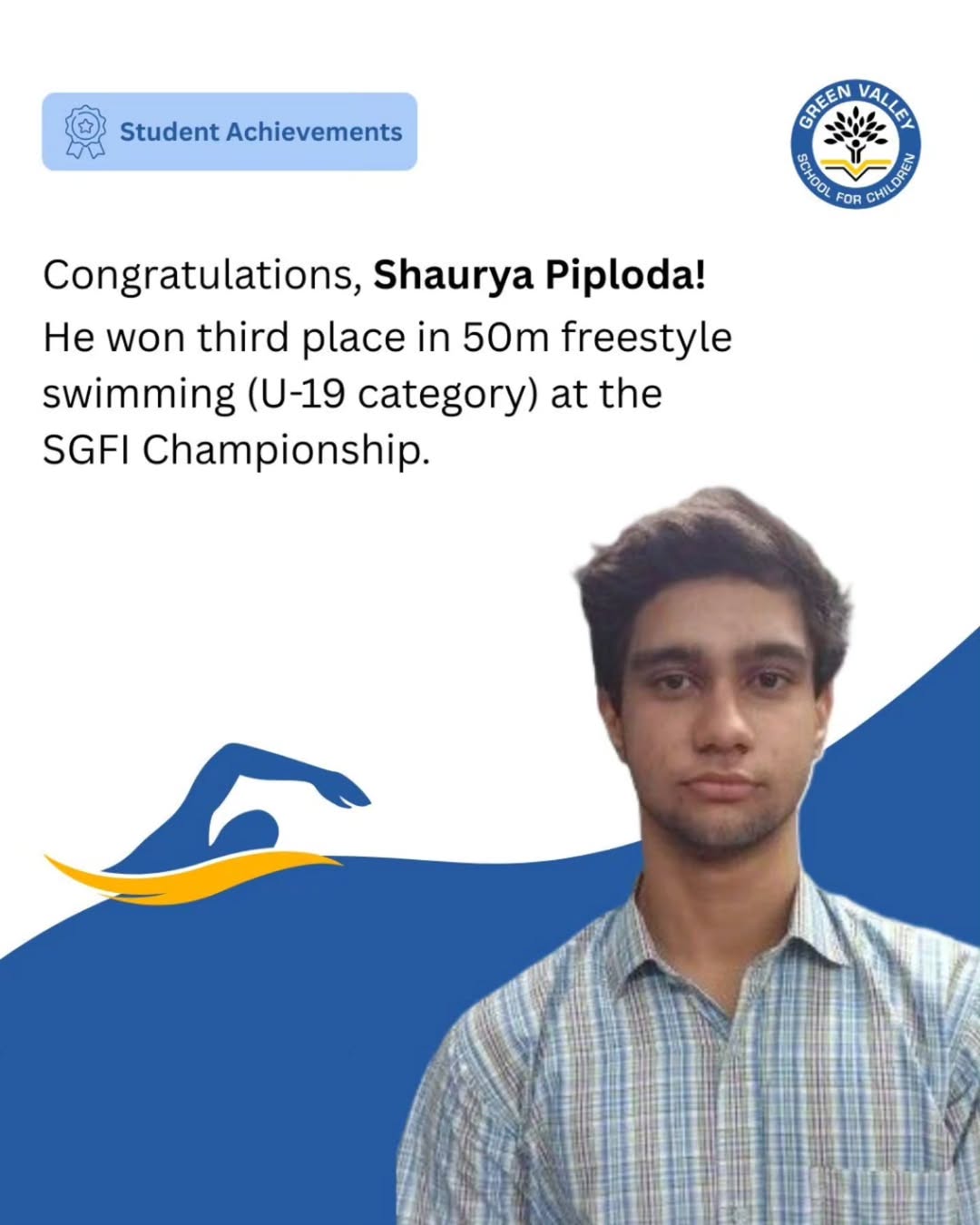 SGFI Bronze in 50m Freestyle (U-19)